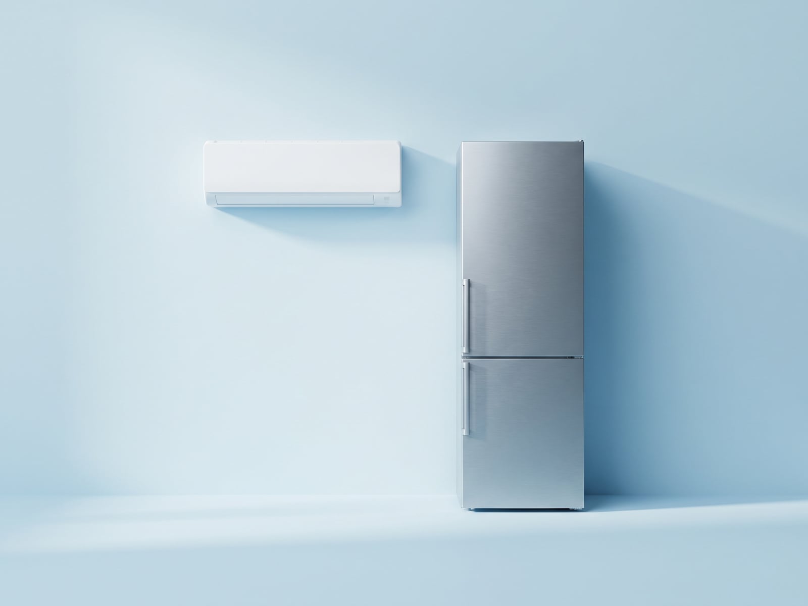 Recently delivered fridge-freezer unit ready for installation