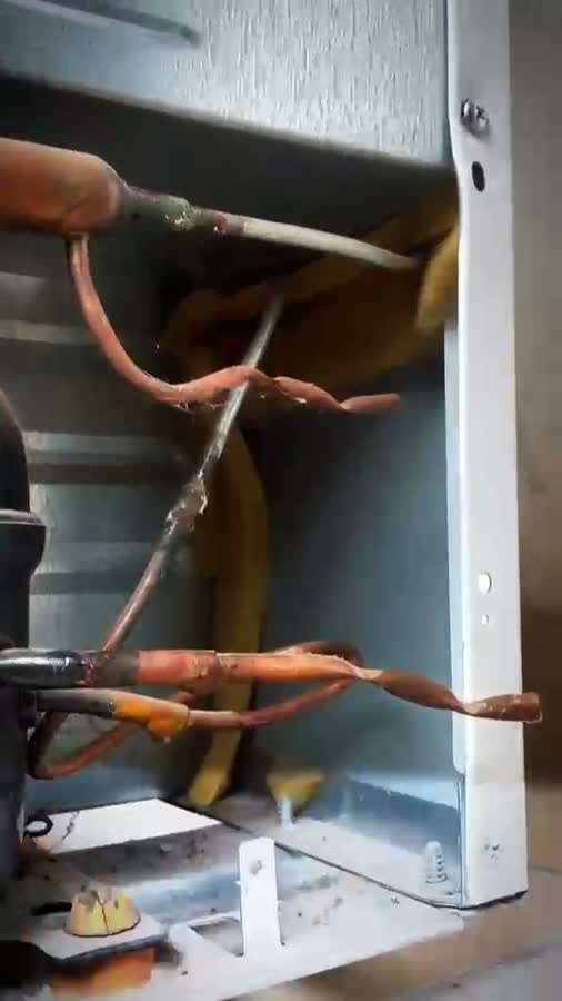 Refrigeration repair footage, on site