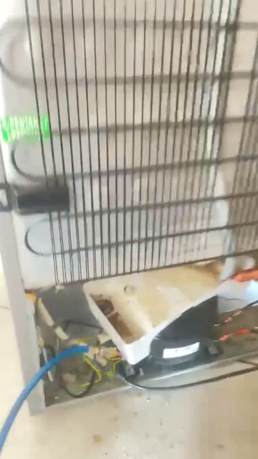 Refrigeration repair footage, on site
